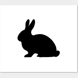 Bunny Rabbit Pattern in Black and White Posters and Art